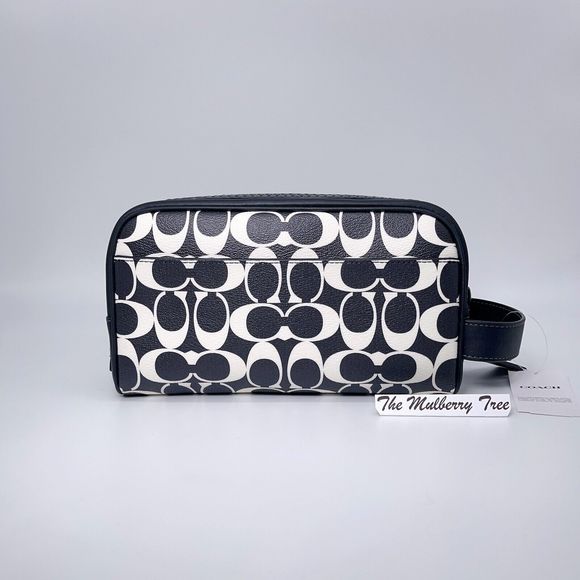 Coach CP202 Small Travel Kit In Signature Canvas Black Chalk Signature NWT $178 - Picture 2 of 9